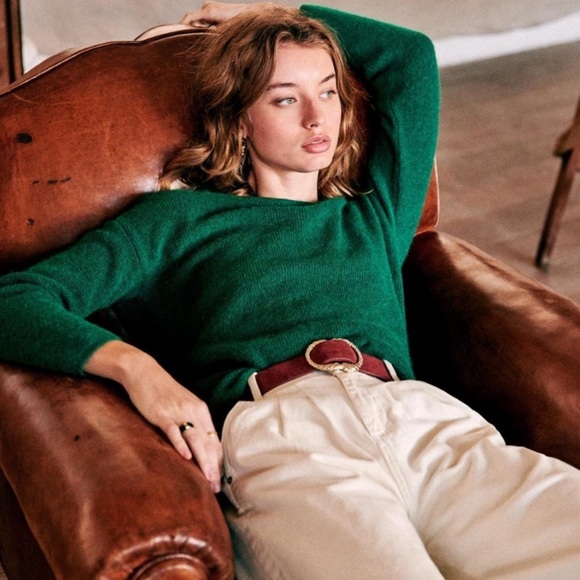 NWOT Sezane Gespard Bright Green Mohair Wool
Cardigan Sweater - Picture 3 of 11